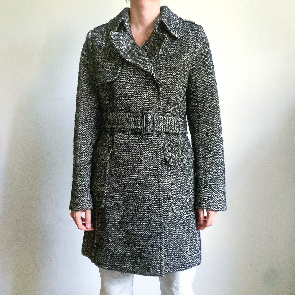 Uniqlo Women's Wool Collection Tweed Belted Trench